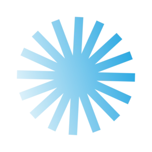 shape-2 Blue radial starburst shape on a black background (decorative/brand graphic)