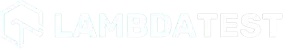 LambdaTest logo: teal geometric cube icon next to the pale blue wordmark 'LAMBDA TEST'.